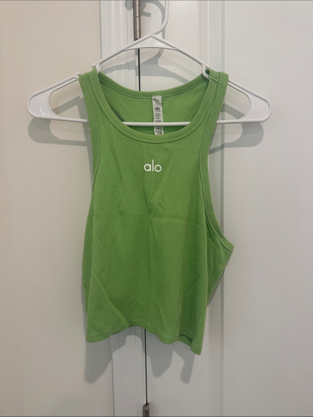 ALO Yoga Bright Lime Ribbed Crop Tank